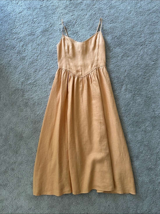 Aritzia Dresses & Skirts - Aritzia Wilfred Linen Midi Dress in Warm Peach
